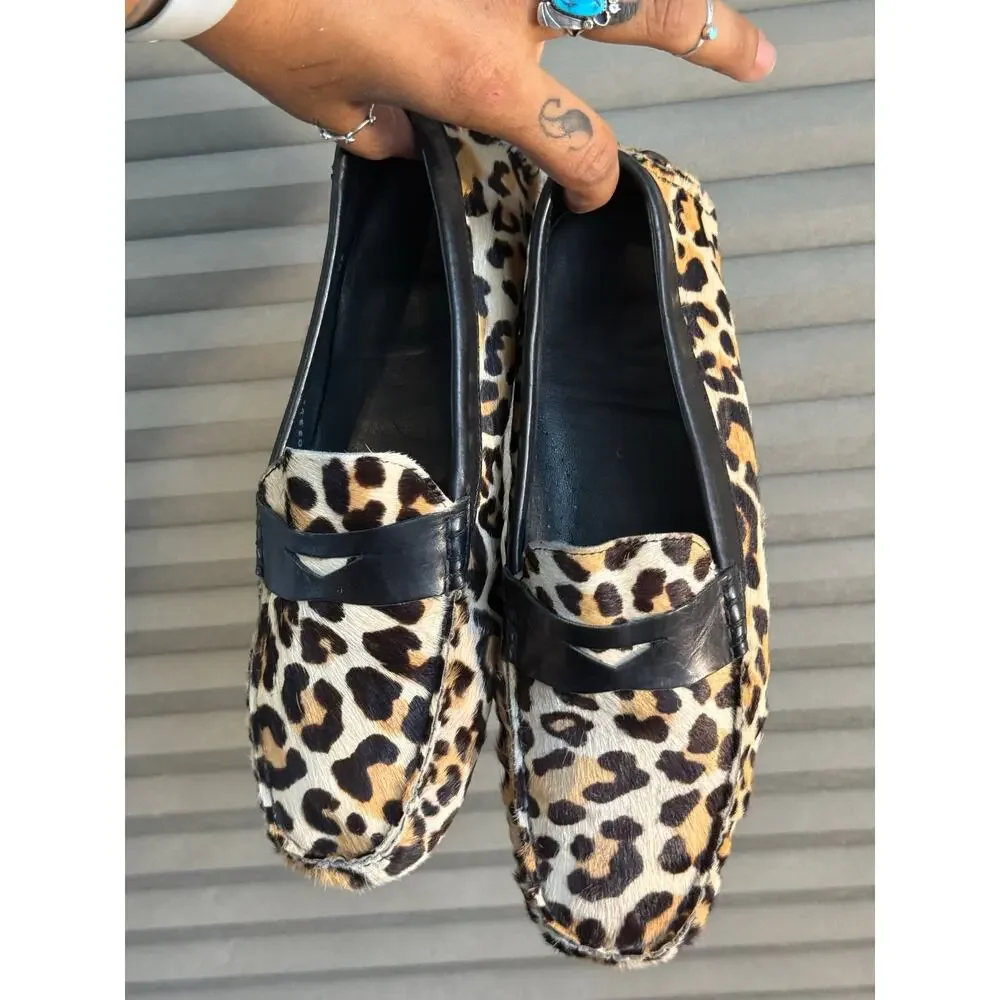 Cole Haan Nike Air Leopard Calf Hair Loafers Flats Women’s 7.5 Black